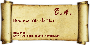 Bodacz Abiáta névjegykártya